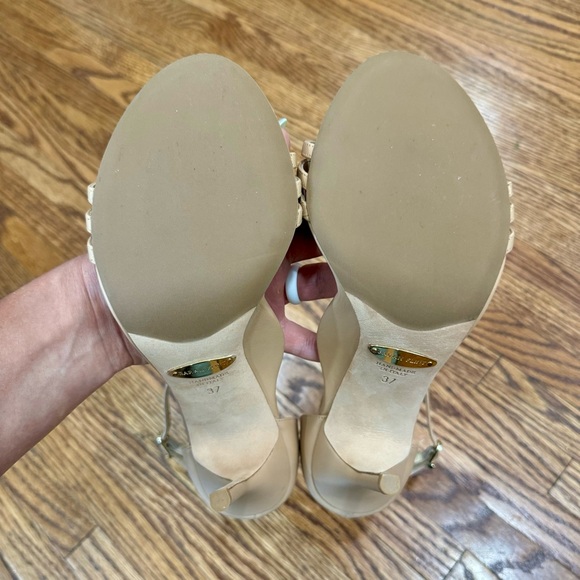 SARAH FLINT PERFECT SANDAL 100 - Like new!  Sand calf leather.  Size 37 - Picture 10 of 10